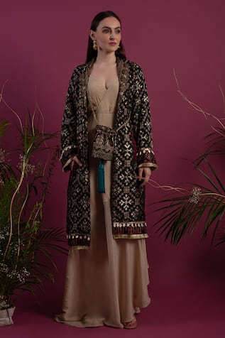 tara thakur Embroidered Jacket With Dress 