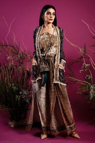 tara thakur Embroidered Jacket Pant Set 