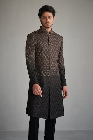 Sawan Gandhi Cutdana Embroidered Sherwani With Pant 