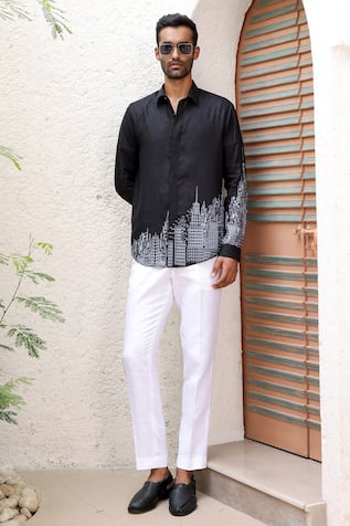 Asuka City Resham Embroidered Shirt 