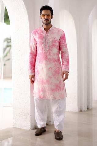 Asuka Tie-Dye Mirror Embroidered Kurta & Pyjama Set 