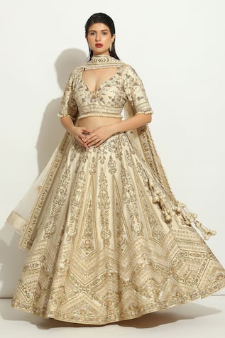 Zardozi Embroidered Bridal Lehenga Set 