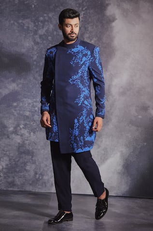 Varun Chakkilam Abstract Pixel Print Sherwani Set 