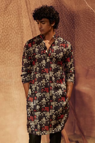 Eleven Brothers Night Printed Kurta & Pant Set 