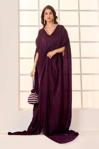 Masumi Mewawalla x AZA Front Twisted Draped Kaftan 