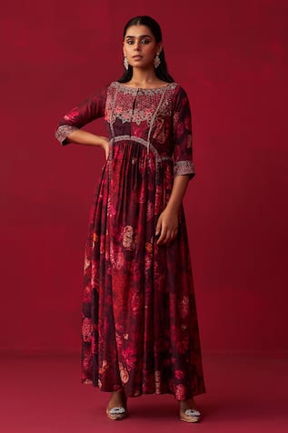 Adaara Couture Nature Bounty Printed Anarkali & Sharara Set 