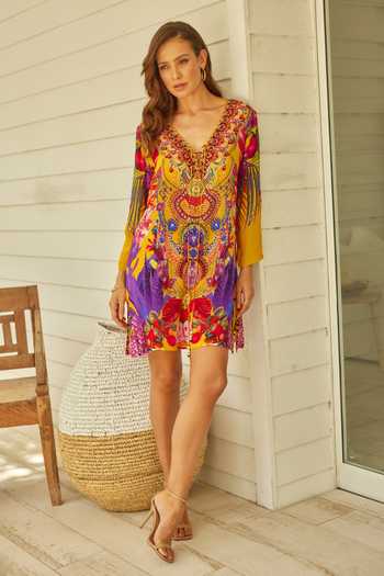 Zariaah Tropical Floral Print Tunic 