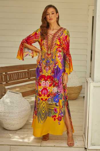Zariaah Tropical Floral Print Dress 