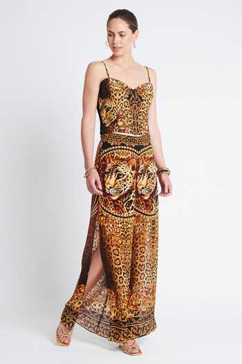 Zariaah Cleopatra Leopard Print Corset Top 