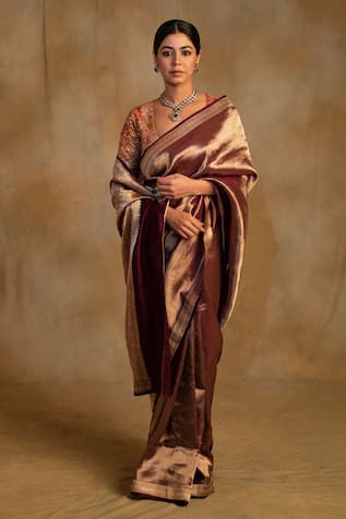 Priyanka Raajiv Laldita Woven Banarasi Saree With Unstitched Blouse Piece 