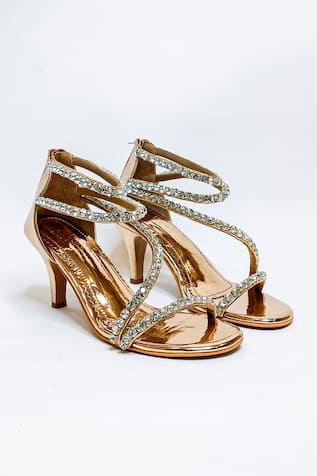 THE ALTER Serena Rhinestone Embellished Strappy Stilettoes 