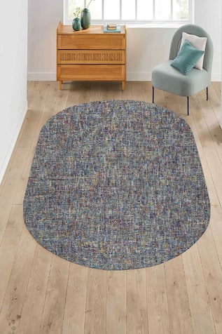 Confetti Abstract Pattern Oval-Shaped Rug 
