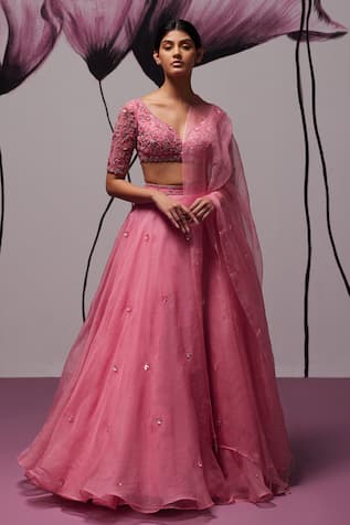Zoon Floral Butti Embroidered Lehenga Set 