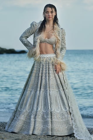 EEKSHA New Age Sequin Embroidered Lehenga Set 