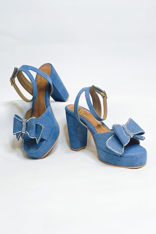 Stone Embellished Block Heels 