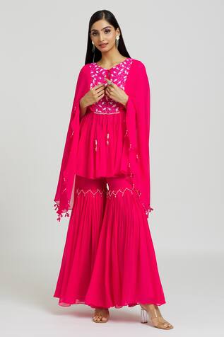 Nitisha Kashyap Official Beads Work Kaftan & Gharara Set 