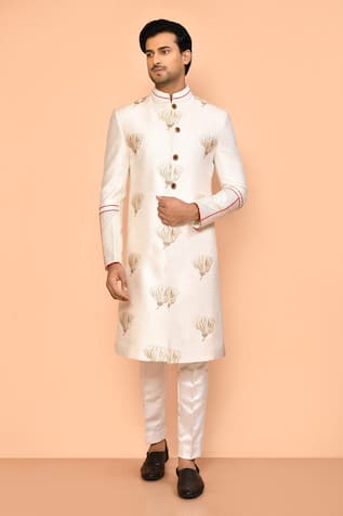 Aryavir Malhotra Tulip Floral Embroidered Sherwani Set 