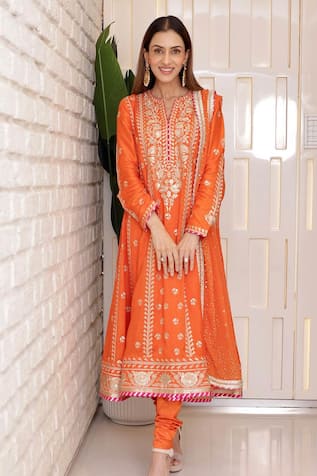 Gopi Vaid Aarohi Zari Thread Embroidered Anarkali Set 