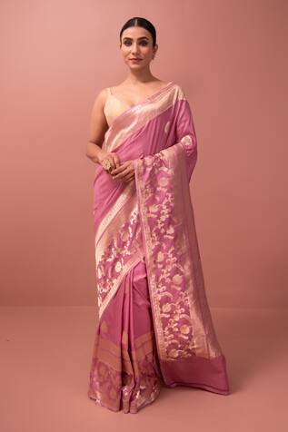 Sacred Weaves Floral Meenakari Kadua Handwoven Saree 