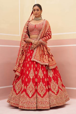 Angad Singh Vintage Zardozi Embroidered Bridal Lehenga Set 