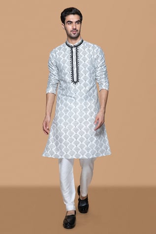 Sanjev Marwaaha Handblock Print Kurta With Pant 