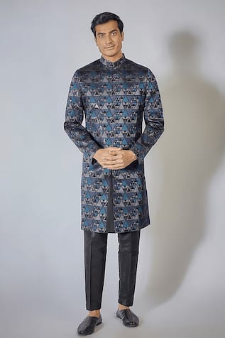 Sequin Work Achkan Set 