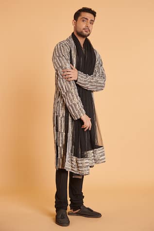 Cutdana Embellished Kurta With Churidar 