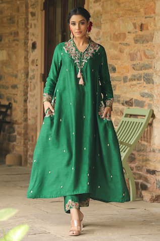 Label Niti Bothra Zardozi Embroidered Kurta With Palazzo 