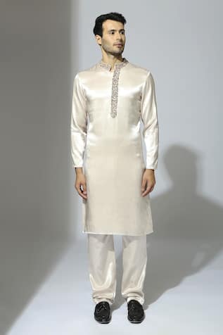 Sequin Embroidered Placket Kurta Set 