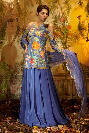 Aayushi Maniar Asharfi Embroidered Tunic Lehenga Set 