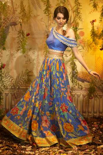 Aayushi Maniar Janki Floral Print Lehenga With Asymmetric Blouse 
