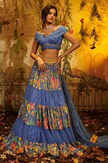 Aayushi Maniar Gulmohar Hand Embroidered Lehenga Set 
