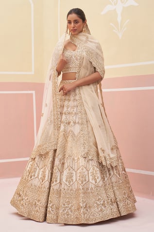 Angad Singh Dabka & Zardozi Embroidered Bridal Lehenga Set 