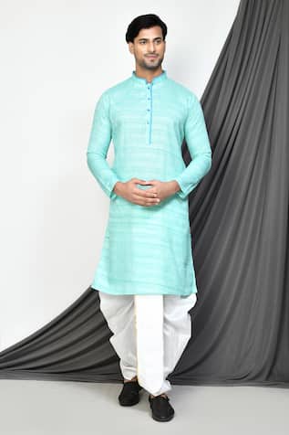 Plain Cotton Kurta With Cream Dhoti Pant 