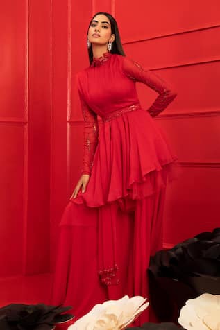 Peplum Kurta & Palazzo Set 