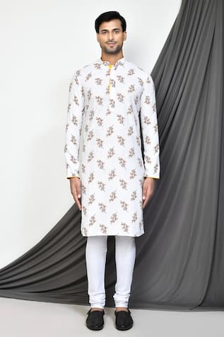 Flower Pattern Cotton Kurta 