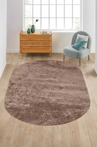 Hand Tufted Solid Oval Rug 