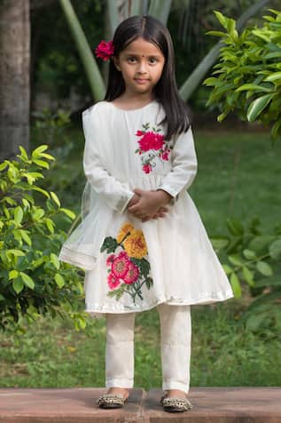 Mamma Plz Floral Embroidered Anarkali Set 