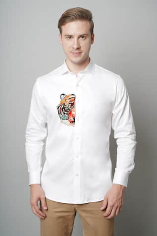 Mens designer sales fitted shirts