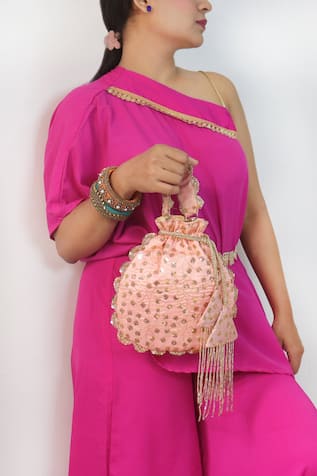 Soho Boho Studio By Aarti Thakur Silk Zari Embroidered Potli 