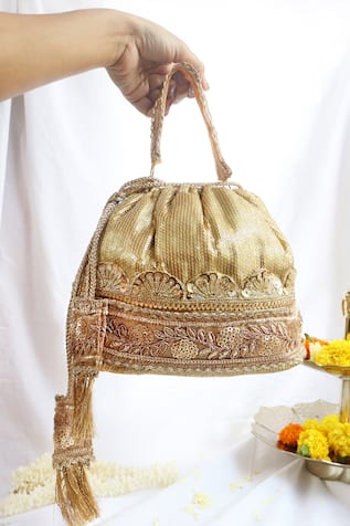 Soho Boho Studio By Aarti Thakur Gota Lace Embellished Potli 