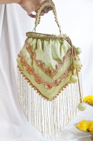 Silk Gota Embellished Potli 