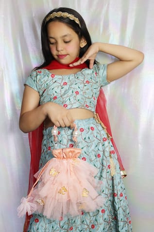 Soho Boho Studio By Aarti Thakur Silk & Net Motif Embellished Bag 