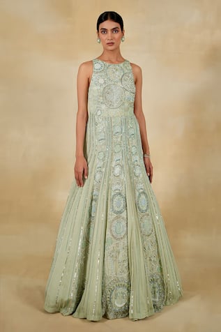 Megha Bansal Mir Vrit Pearl Embellished Anarkali With Dupatta 