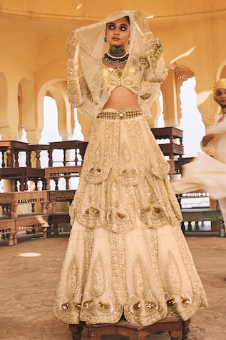 Megha Bansal Jannat Petal Cutdana Embroidered Lehenga With Blouse 