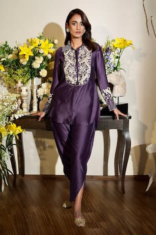 Megha Bansal Fiza Hand Embroidered Yoke Kurta With Pant 