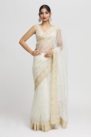 Gopi Vaid Maahi Embroidered Saree With Blouse 