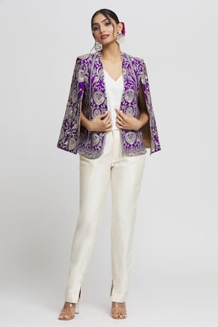 Gopi Vaid Dalnaz Resham Embroidered Blazer 