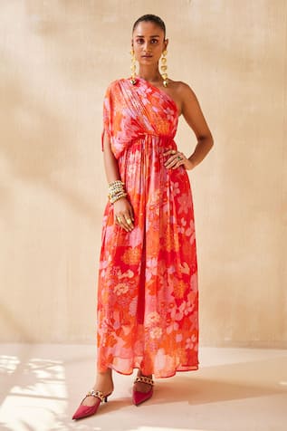 Ankita Dharman Abstract Floral Pattern Kaftan 