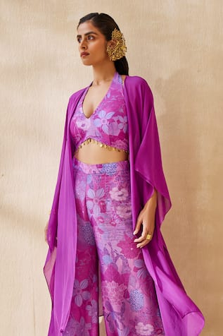 Ankita Dharman Deep Rhythm Solid Jacket Pant Set 